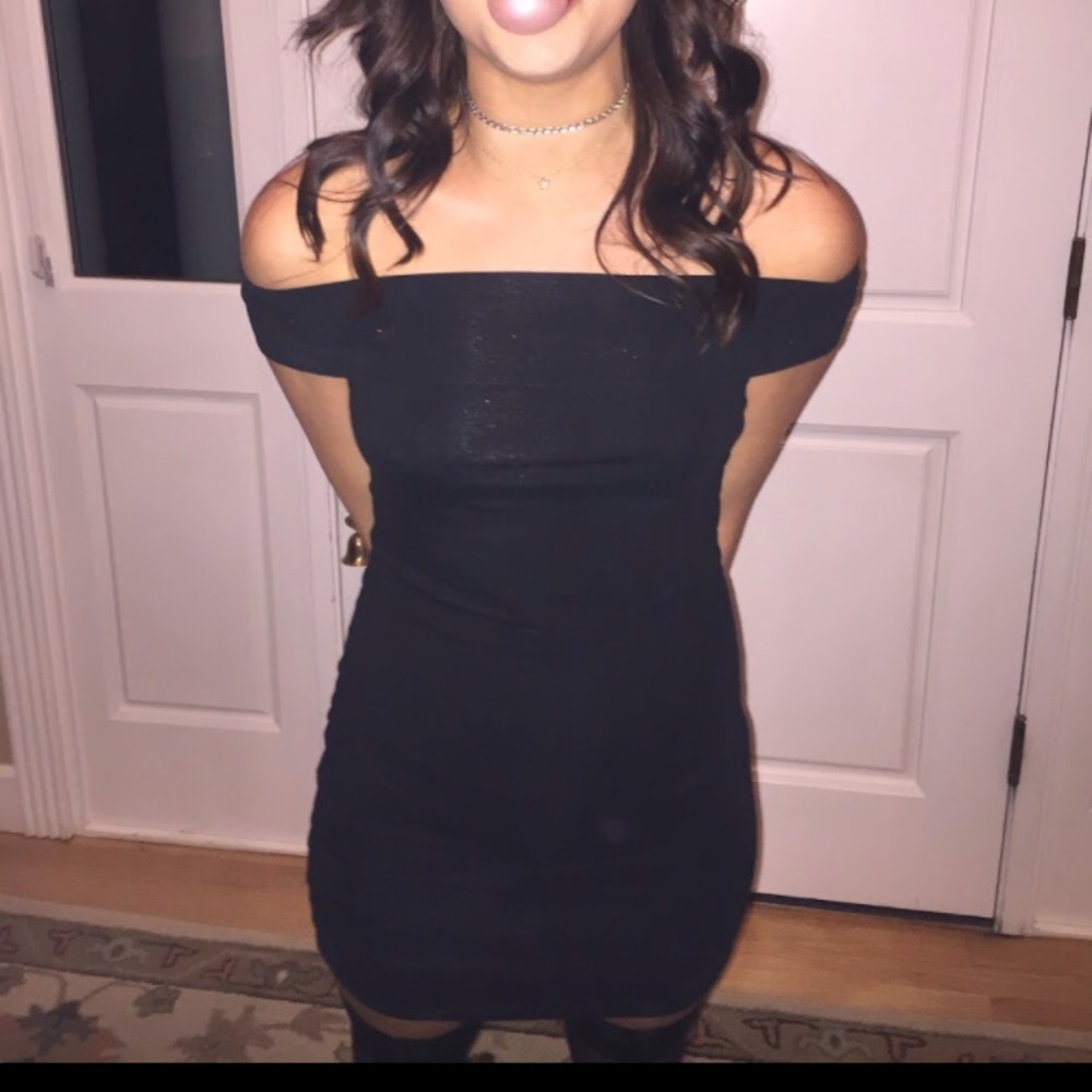 Black off the shoulder dress